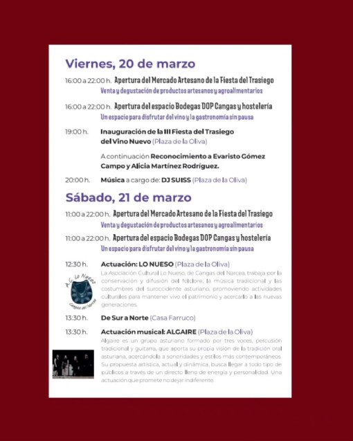 Fiesta del Trasiego del vino nuevo en Cangas del Narcea