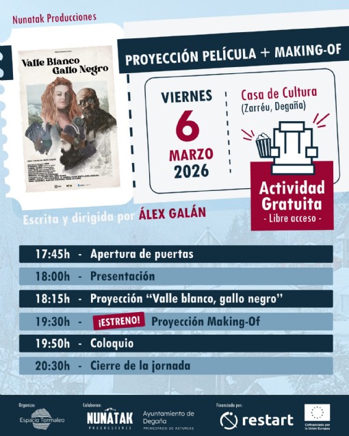 Cine. Valle blanco, gallo negro en Zarr�u, Dega�a